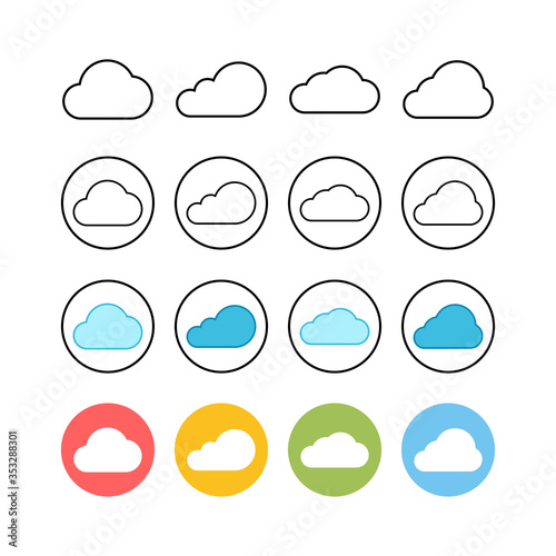 set of Cloud icons  vector. cloud computing icon