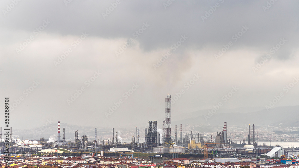 Turkey - May 27, 2020 :Tupras Izmit petroleum refinery. Tupras is Turkey's largest oil refinery. Turkey - May 27, 2020 :Tupras Izmit petroleum refinery. Tupras is Turkey's largest oil refinery.