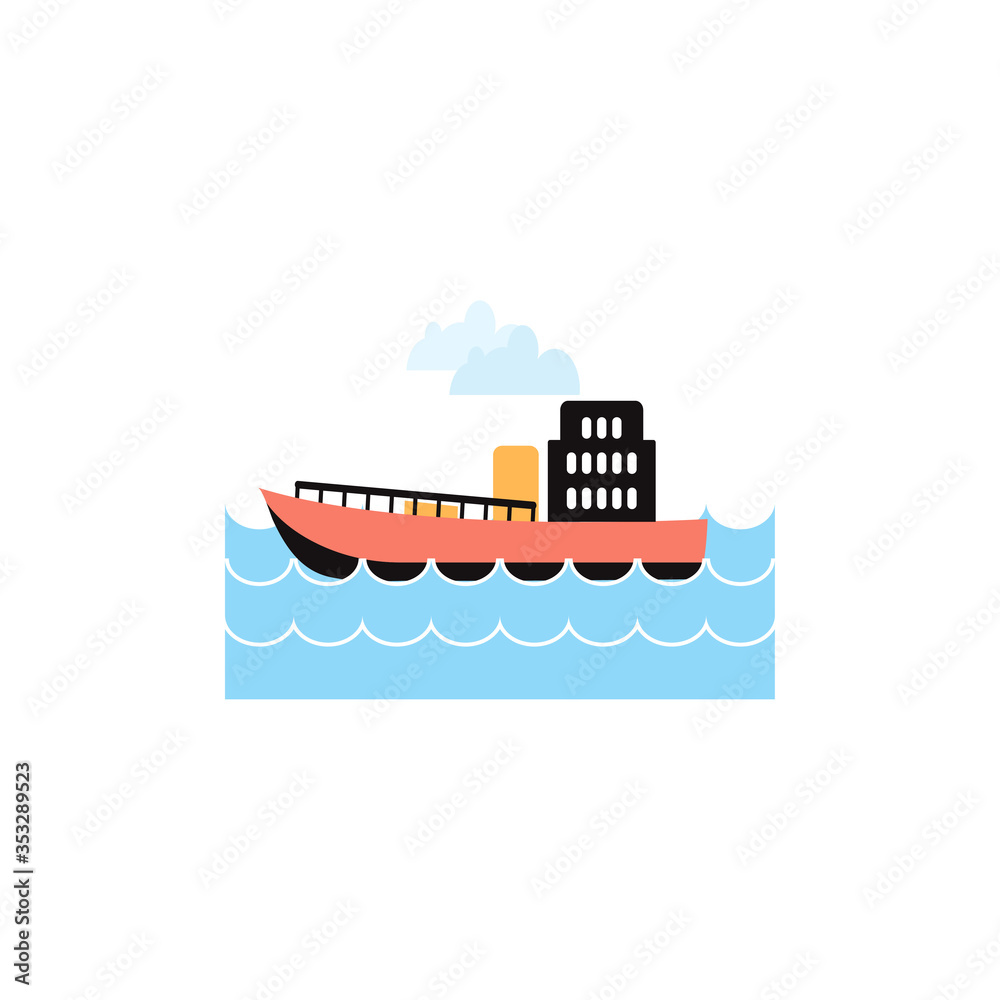 Obraz premium Ship graphic design template vector isolated