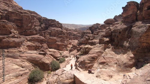 Wallpaper Mural People hiking through the valleys of Petra, Jordan Torontodigital.ca