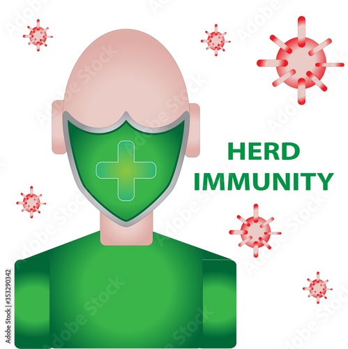 Herd Immunity Sign and Illustration