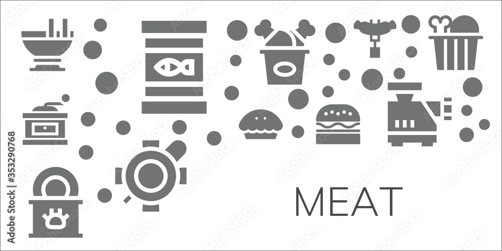 Modern Simple Set of meat Vector filled Icons Modern Simple Set of meat Vector filled Icons