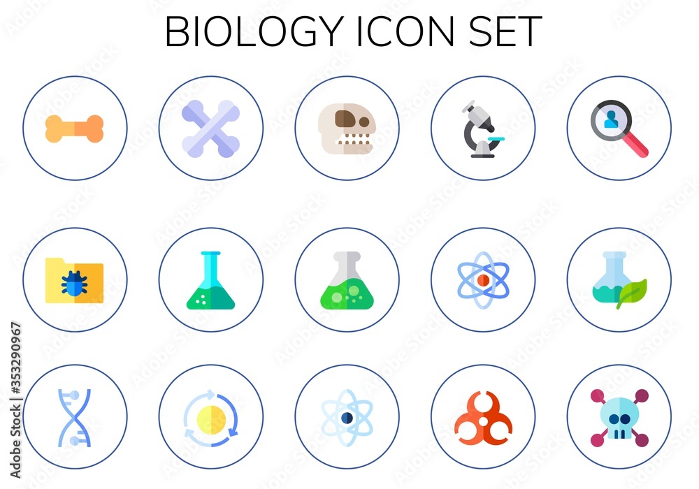 biology icon set