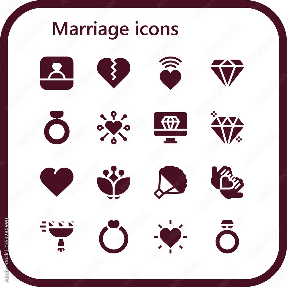 marriage icon set marriage icon set