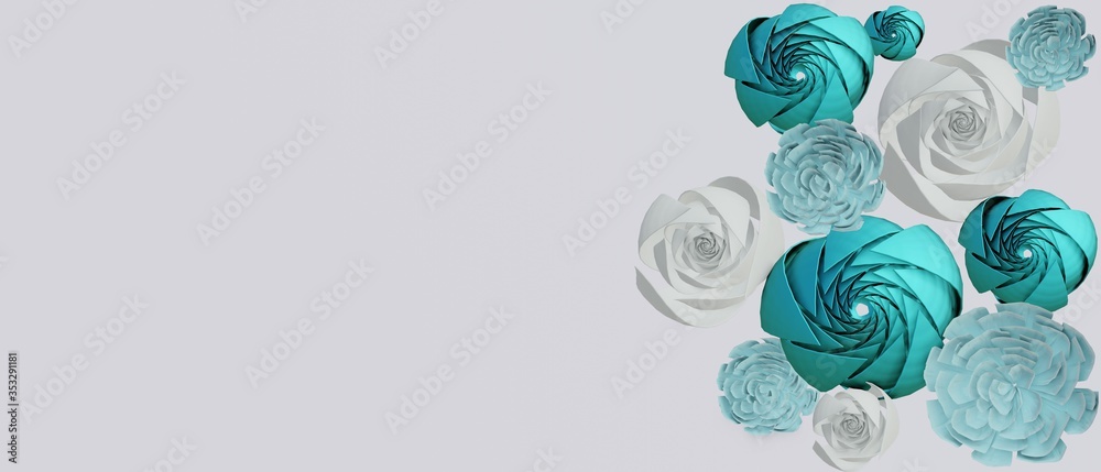 Flower wallpaper background, abstract floral background, design for wedding and greeting card template, 3d illustration. Flower wallpaper background, abstract floral background, design for wedding and greeting card template, 3d illustration.