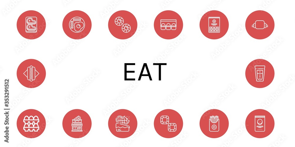 eat simple icons set eat simple icons set