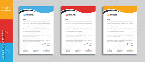 Modern Creative & Clean business style letterhead of your corporate project design.set to print with vector & illustration