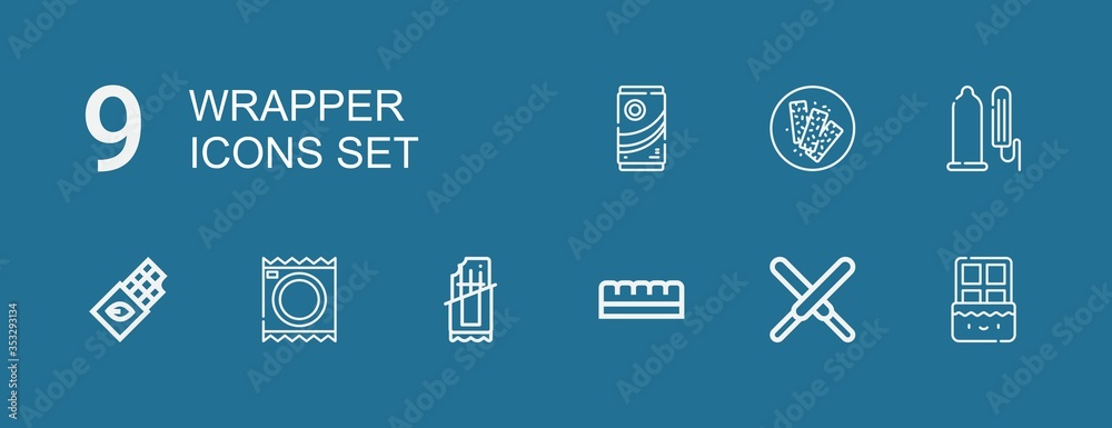 Editable 9 wrapper icons for web and mobile Editable 9 wrapper icons for web and mobile