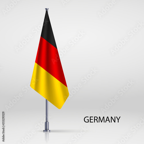 Germany hanging flag on flagpole