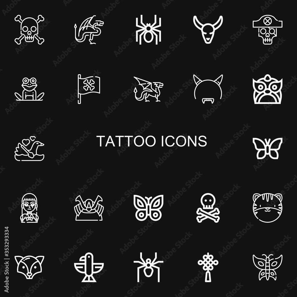 Editable 22 tattoo icons for web and mobile Editable 22 tattoo icons for web and mobile