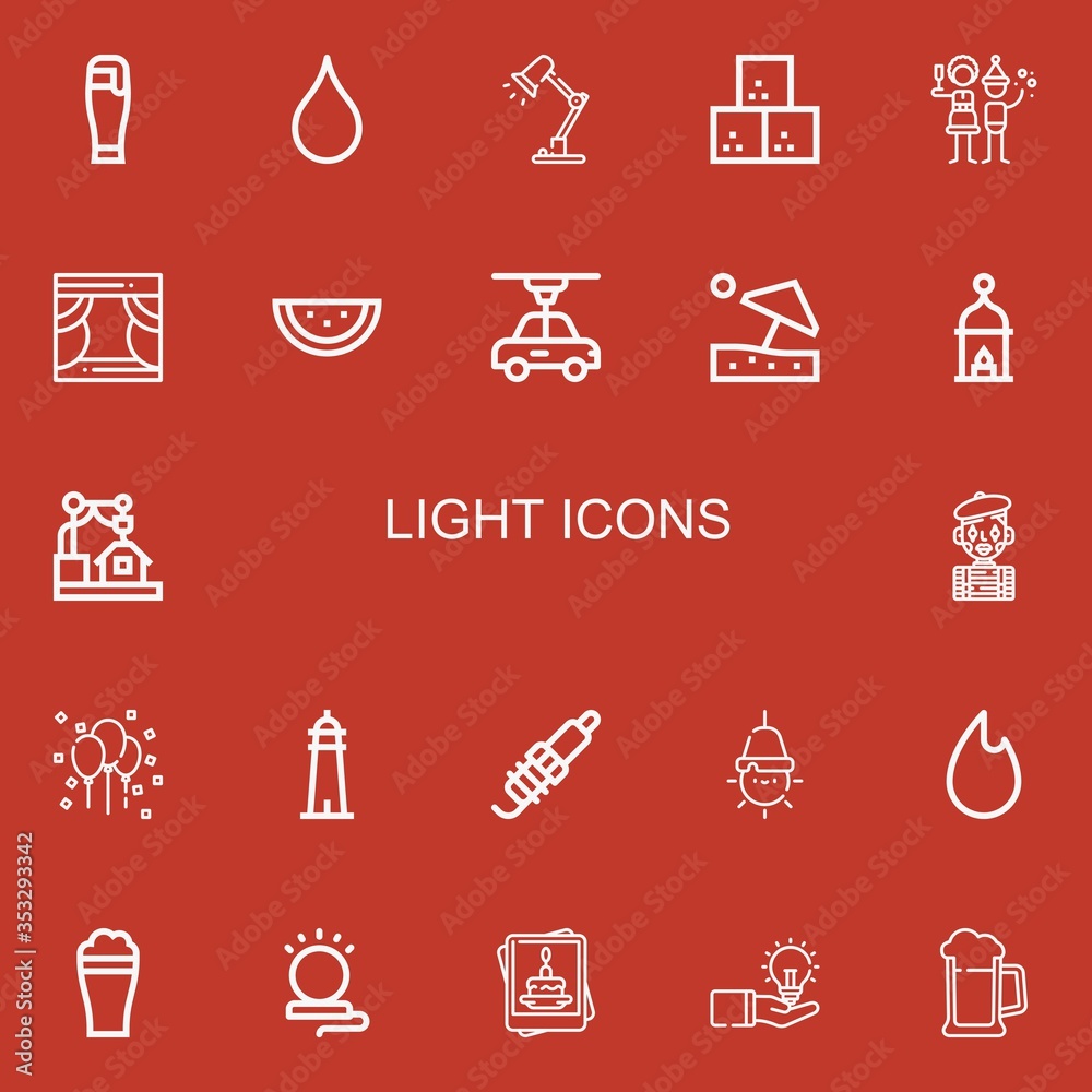 Editable 22 light icons for web and mobile Editable 22 light icons for web and mobile
