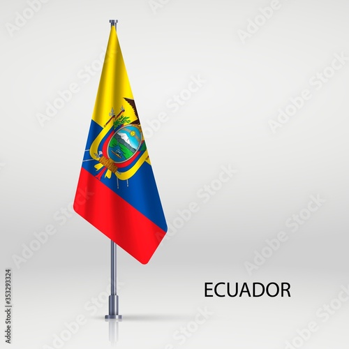 Ecuador Hanging flag on flagpole
