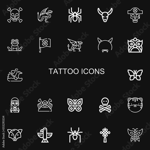 Editable 22 tattoo icons for web and mobile