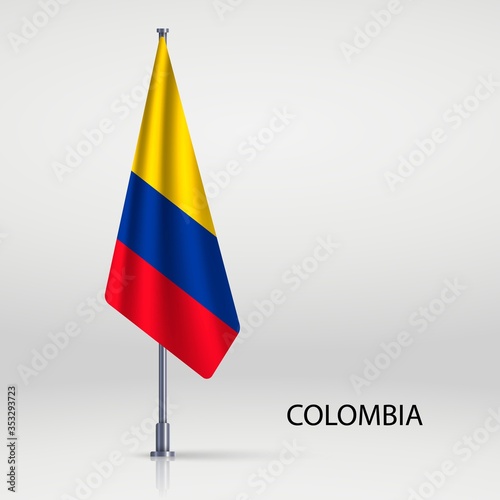 colombia Hanging flag on flagpole