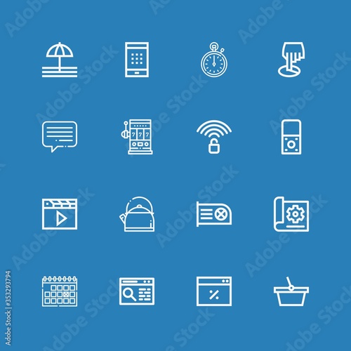 Editable 16 button icons for web and mobile