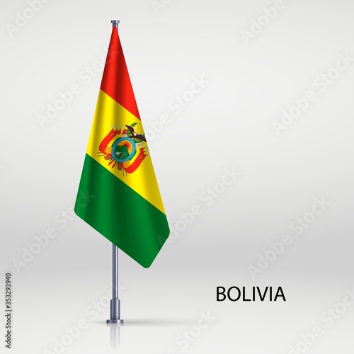 bolivia Hanging flag on flagpole