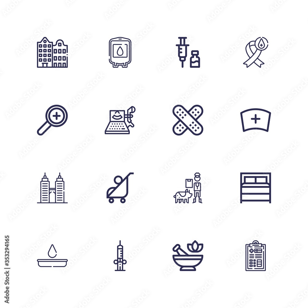 Editable 16 hospital icons for web and mobile Editable 16 hospital icons for web and mobile