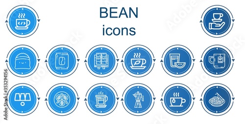 Editable 14 bean icons for web and mobile