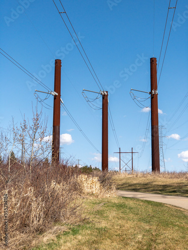 Three Power Poles