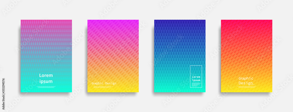 Fototapeta premium Minimal covers design. Halftone dots colorful design. Future geometric patterns. Eps10 vector.
