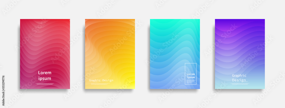 Minimal covers design. Curve abstract colorful design. Future geometric patterns. Eps10 vector.