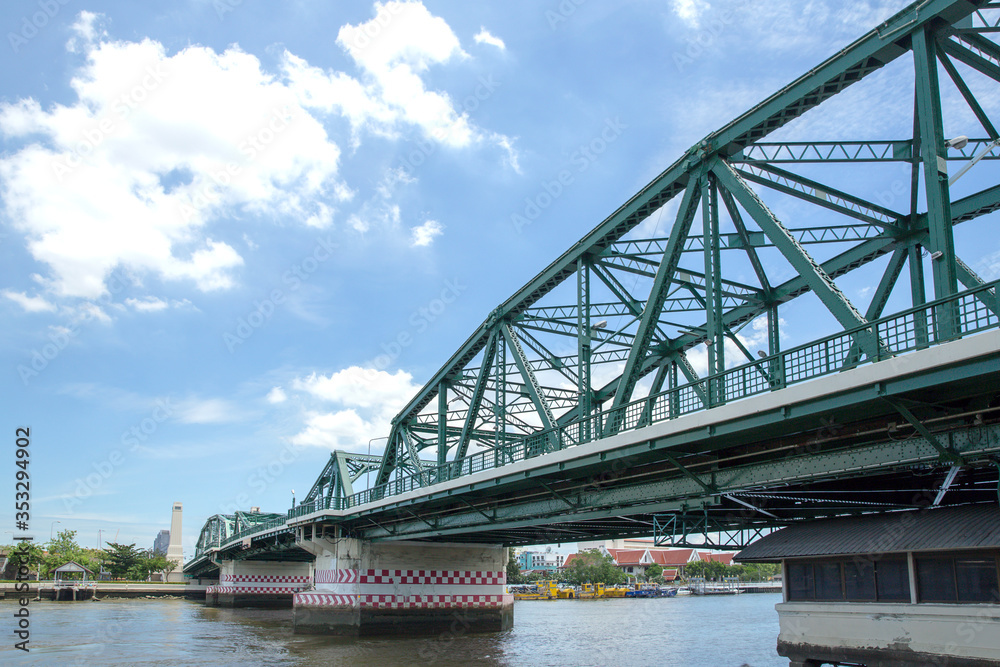 Buddhist bridge in Bangkok cross Chao phraya river. Buddhist bridge in Bangkok cross Chao phraya river.