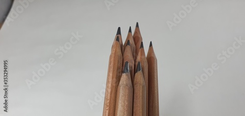 pencils on wood