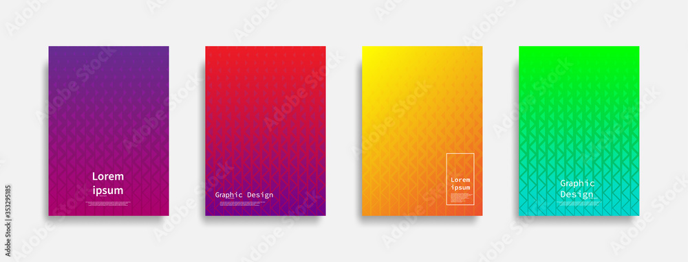 Fototapeta premium Minimal covers design. Halftone triangle colorful design. Future geometric patterns. Eps10 vector.