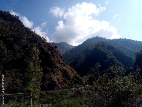 clouds in the mountains