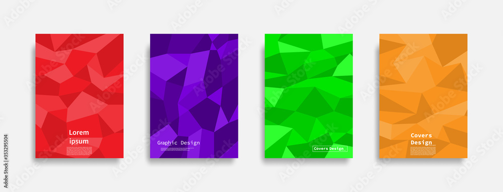 Minimal covers design. Colorful polygon design gradients. Cool modern background design. Future geometric patterns. Eps10 vector.