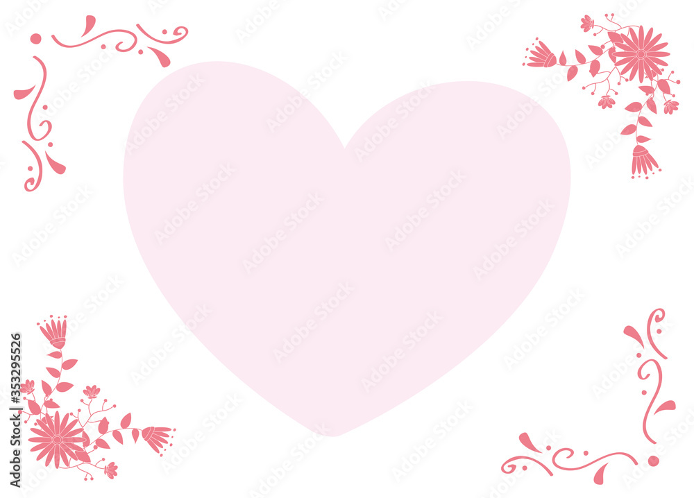 heart love card decorative frame