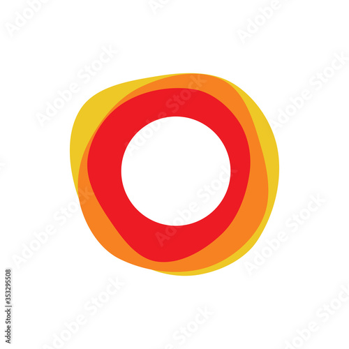 circle color hollow sun logo design