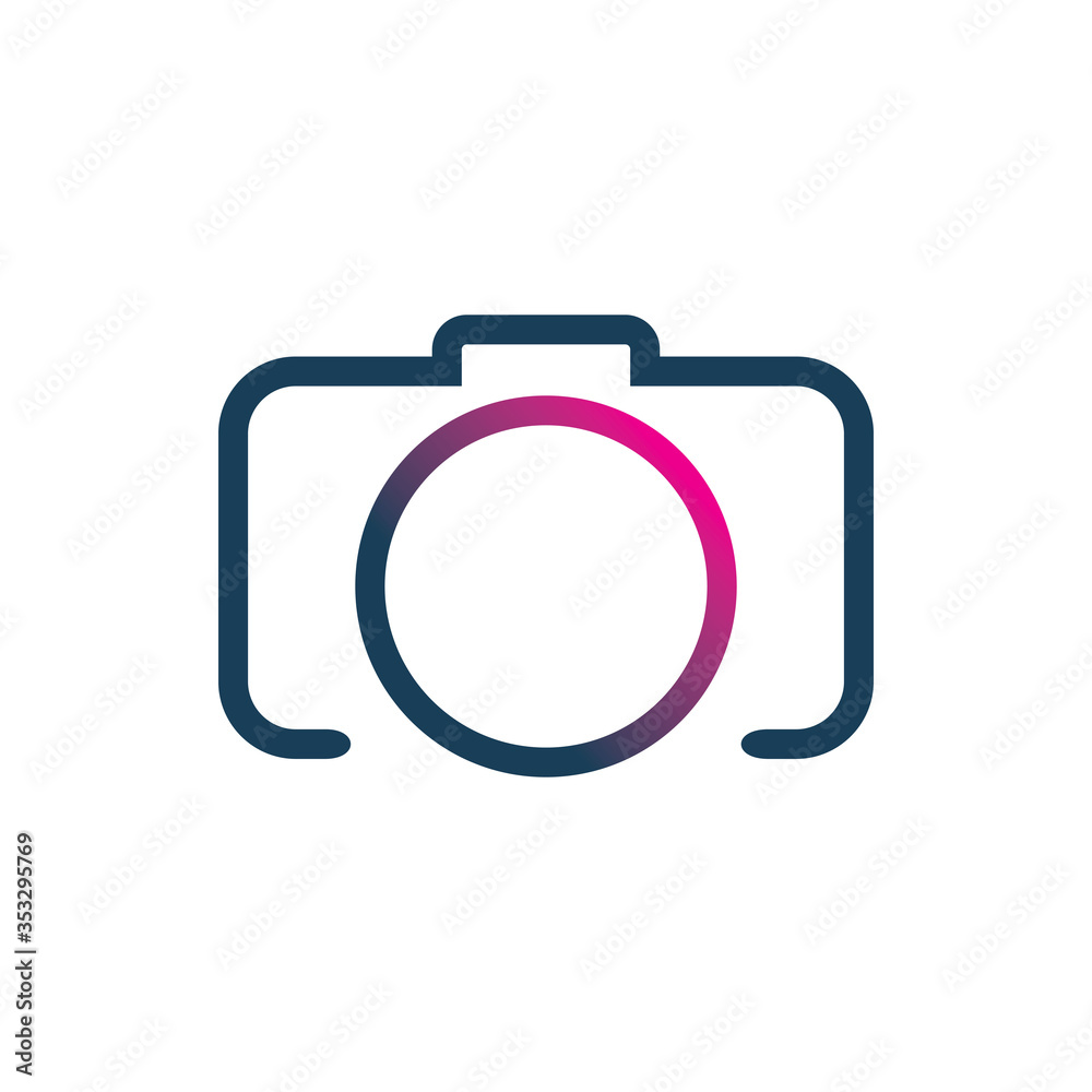 full color line camera lens photography logo design full color line camera lens photography logo design