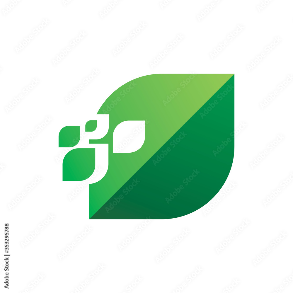 digital pixel green nature leaf logo design digital pixel green nature leaf logo design