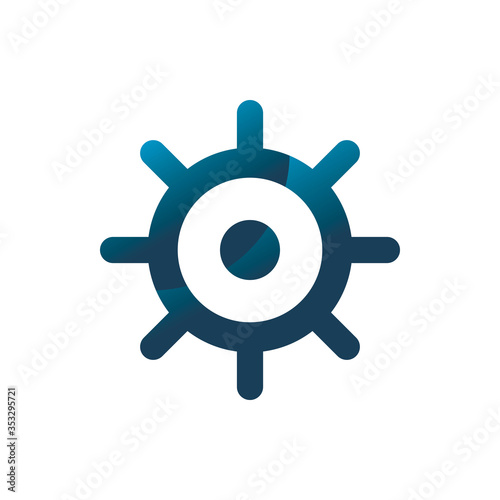 blue circle gear color line logo design