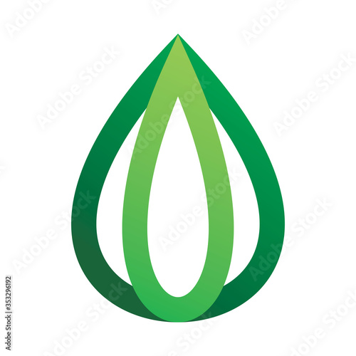green color line nature leaf  logo design