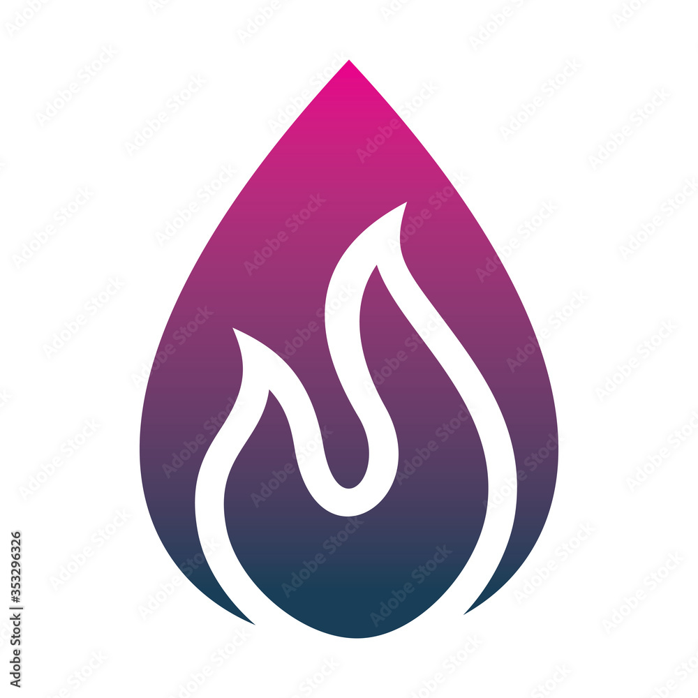 fire flame color shape logo design