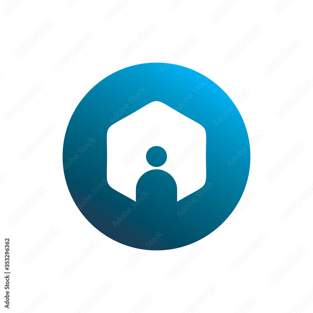 blue color circle hexagon profile people logo design blue color circle hexagon profile people logo design