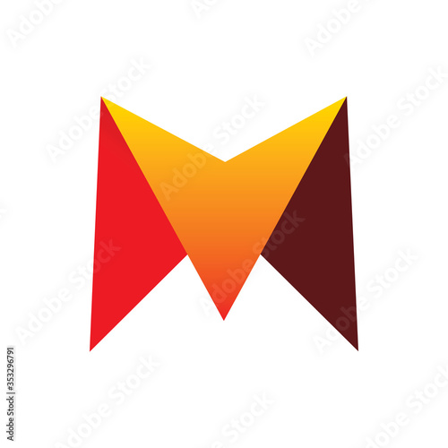 creative full color letter m corner logo design