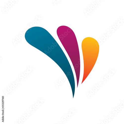 splash color ink logo design