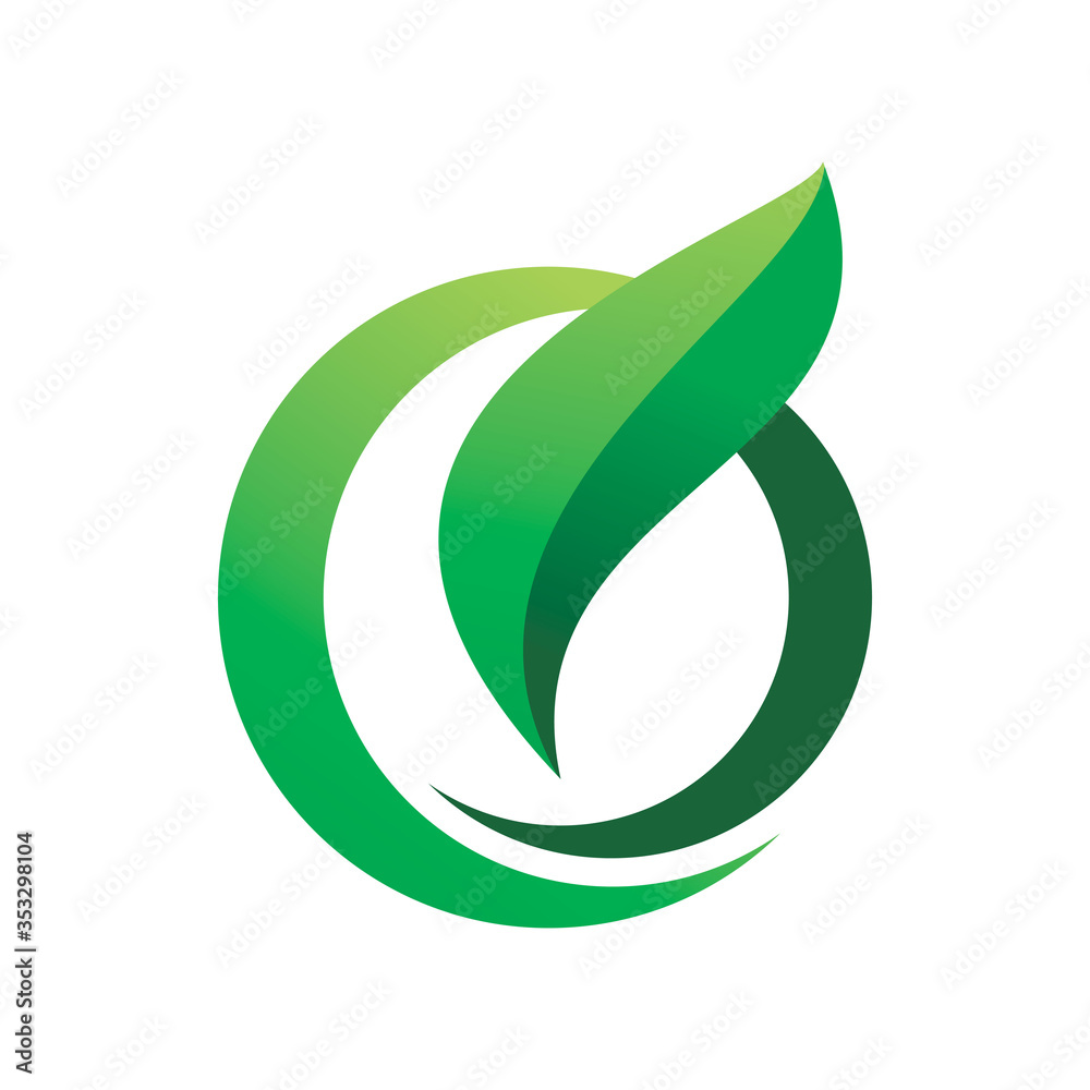 circle green nature leaf logo design circle green nature leaf logo design