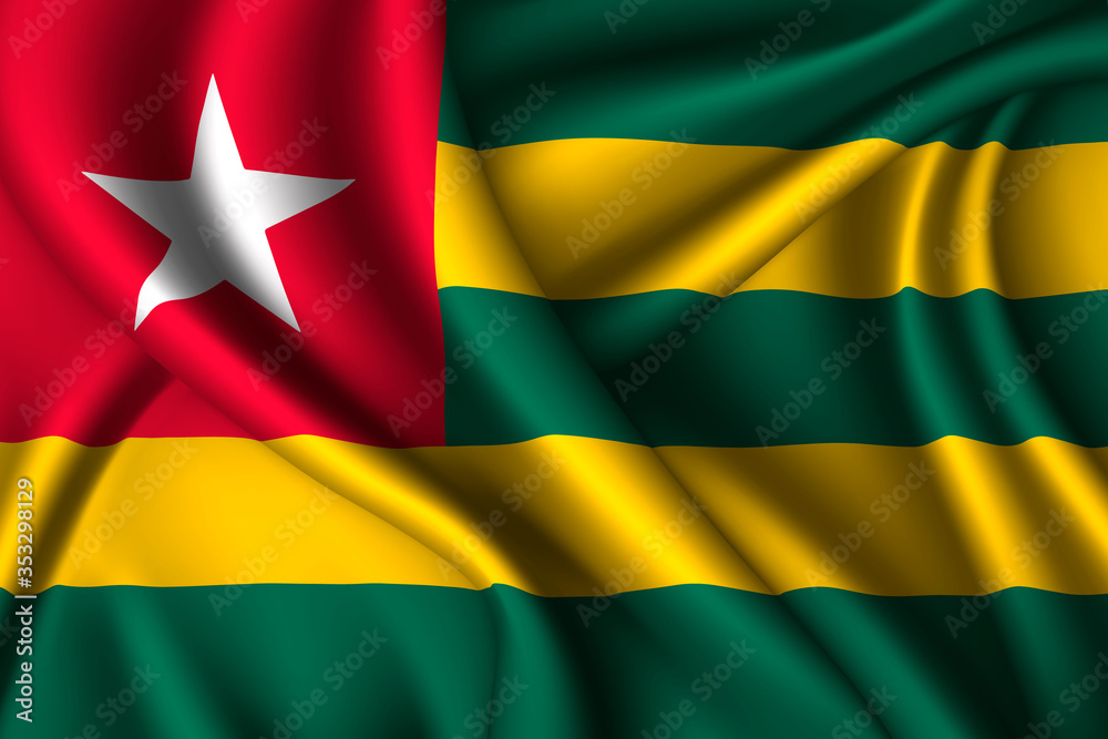 Obraz premium Togo national flag of silk.
