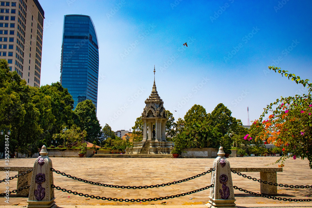 Obraz premium A beautiful view of Phnom Penh, at Cambodia.