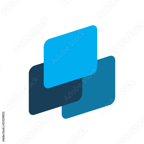 blue square data logo design