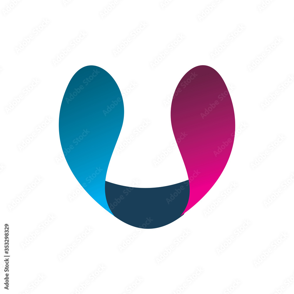 full color fluid letter u logo design full color fluid letter u logo design