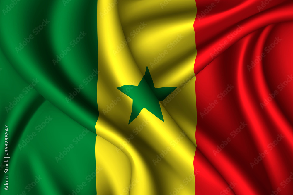 senegal national flag of silk.