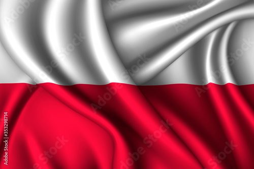Poland national flag of silk.