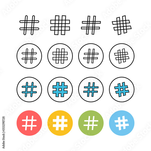 set of Hashtag icons. hashtag icon vector