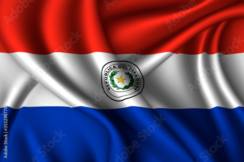 paraguay national flag of silk.
