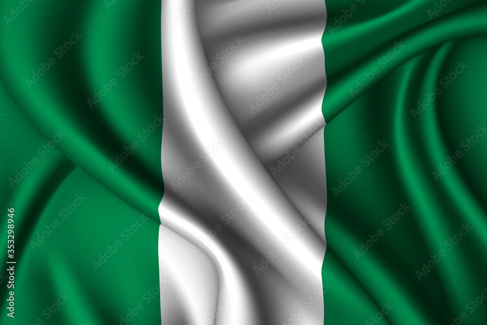 nigeria national flag of silk.